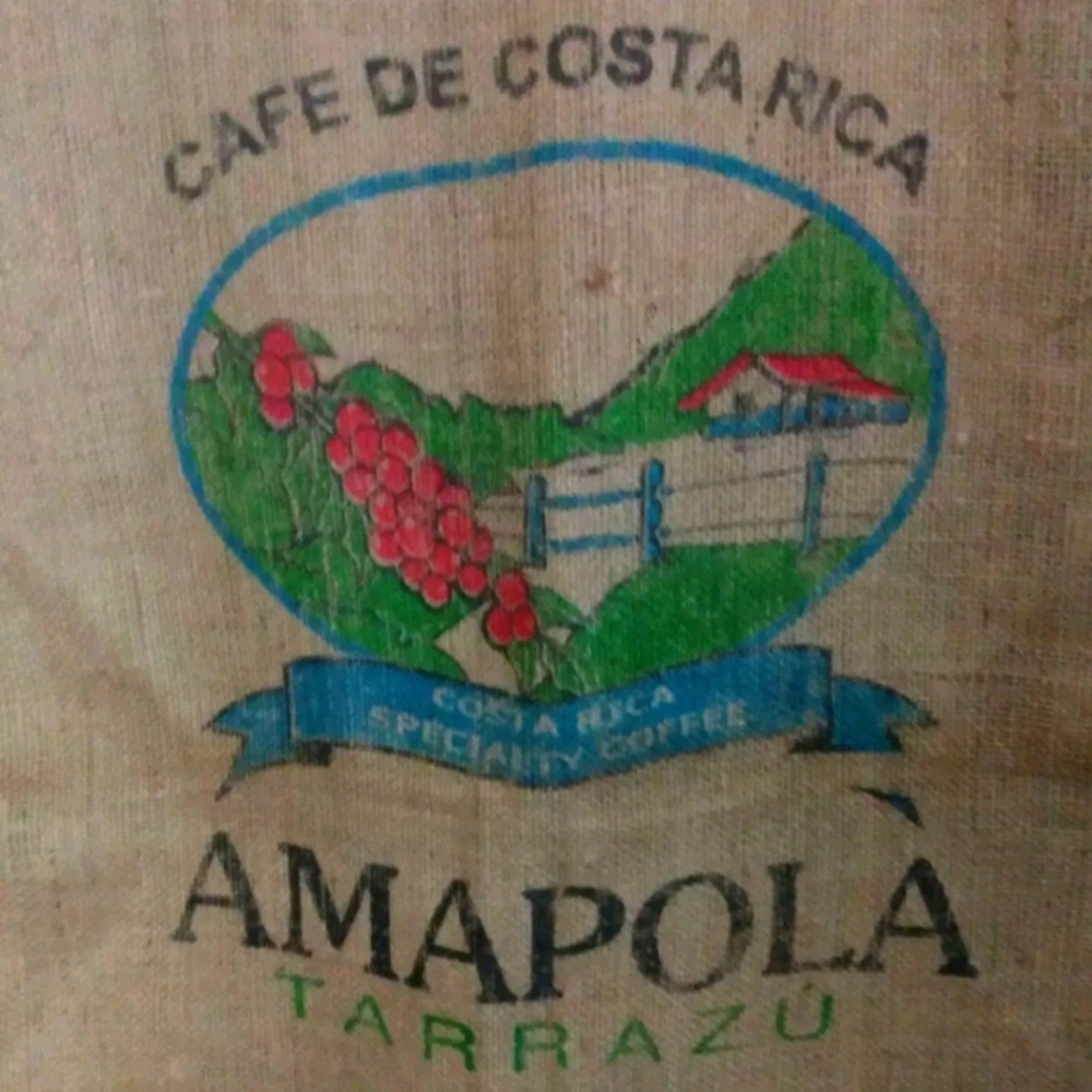 XL Rare AMAPOLA TARRAZU Costa Rica Burlap Bag